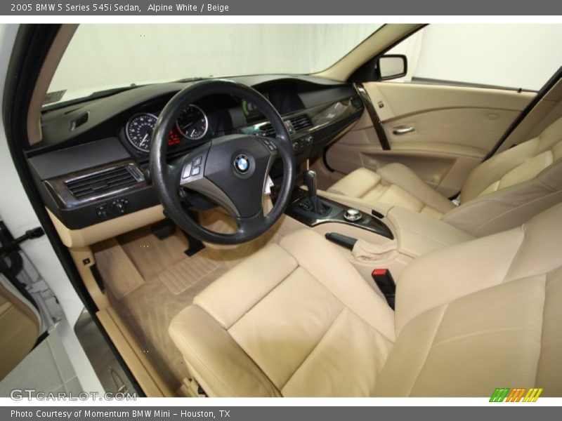 Alpine White / Beige 2005 BMW 5 Series 545i Sedan