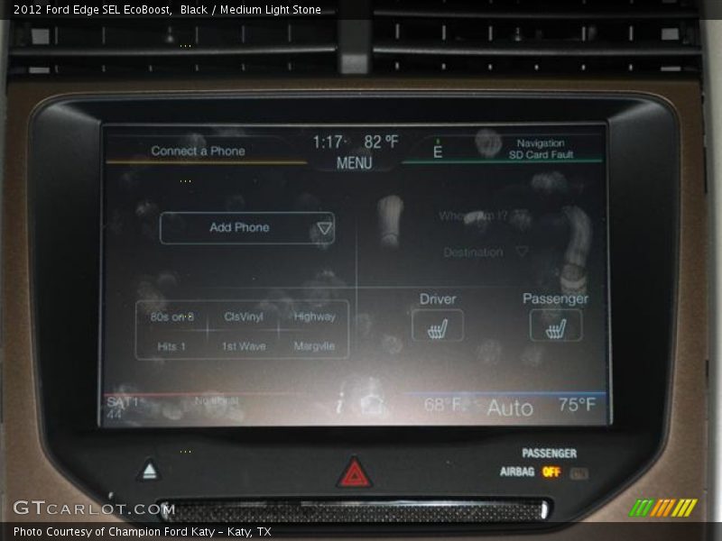 Black / Medium Light Stone 2012 Ford Edge SEL EcoBoost