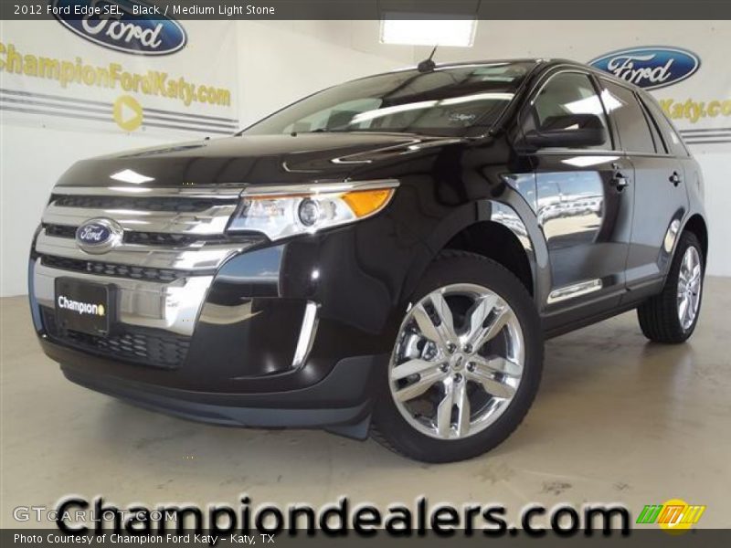 Black / Medium Light Stone 2012 Ford Edge SEL