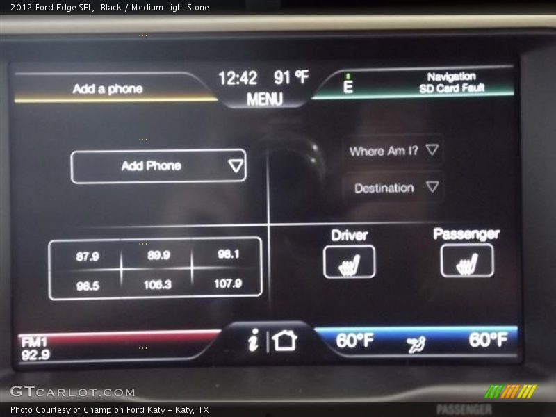 Black / Medium Light Stone 2012 Ford Edge SEL