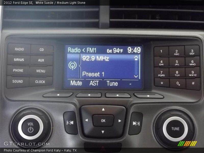White Suede / Medium Light Stone 2012 Ford Edge SE