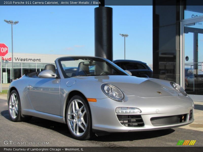 Arctic Silver Metallic / Black 2010 Porsche 911 Carrera Cabriolet