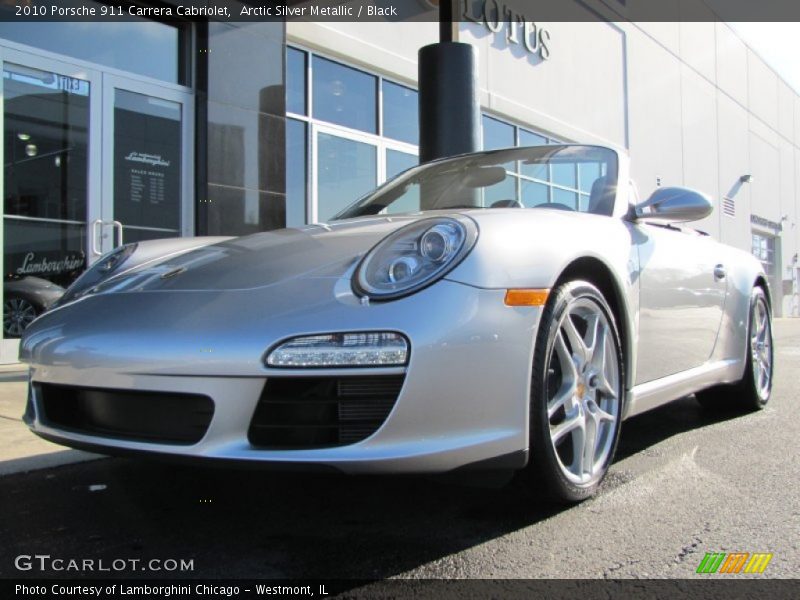 Arctic Silver Metallic / Black 2010 Porsche 911 Carrera Cabriolet