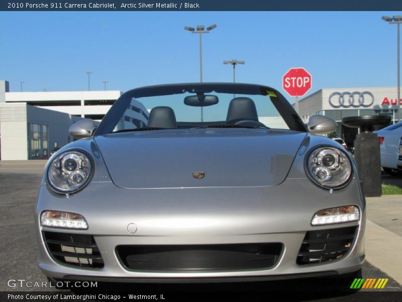 Arctic Silver Metallic / Black 2010 Porsche 911 Carrera Cabriolet