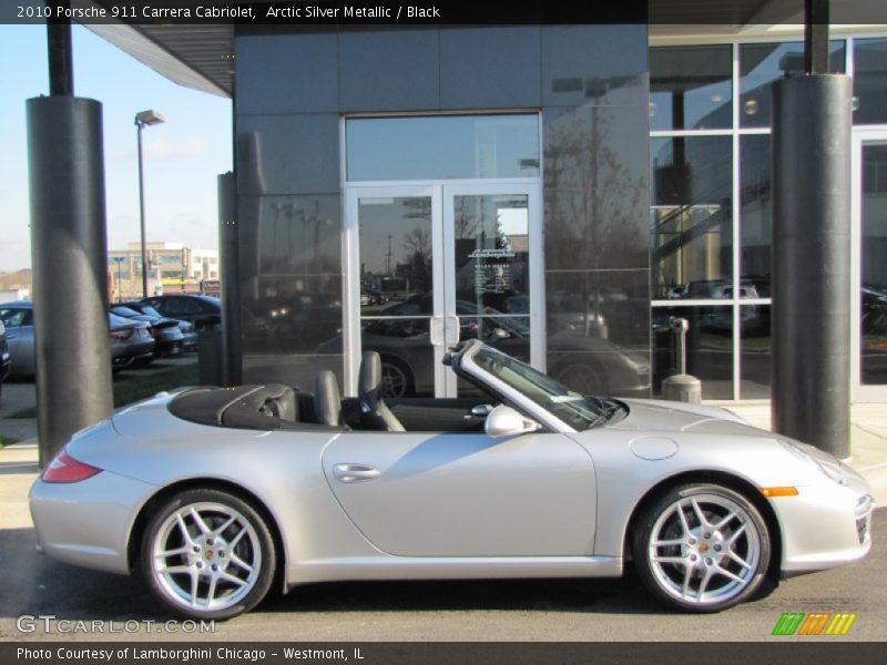 Arctic Silver Metallic / Black 2010 Porsche 911 Carrera Cabriolet