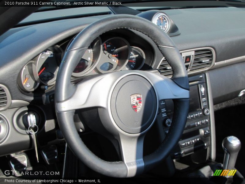 Arctic Silver Metallic / Black 2010 Porsche 911 Carrera Cabriolet