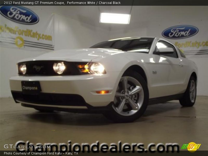 Performance White / Charcoal Black 2012 Ford Mustang GT Premium Coupe