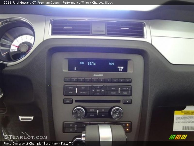 Performance White / Charcoal Black 2012 Ford Mustang GT Premium Coupe