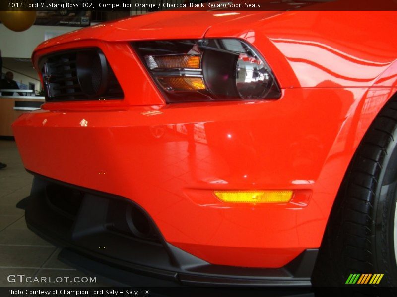 Competition Orange / Charcoal Black Recaro Sport Seats 2012 Ford Mustang Boss 302