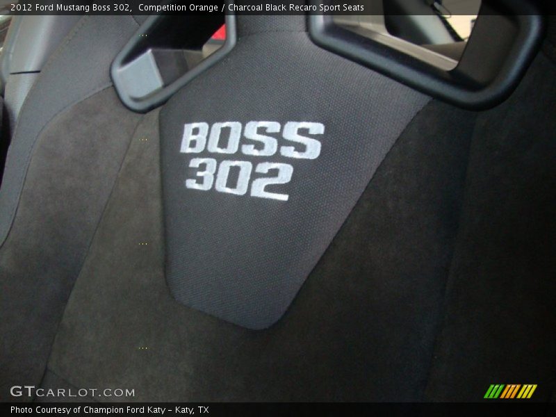 Embroidered Boss 302 on seat - 2012 Ford Mustang Boss 302
