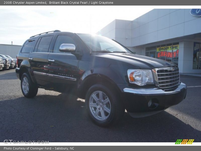 Brilliant Black Crystal Pearl / Light Graystone 2008 Chrysler Aspen Limited