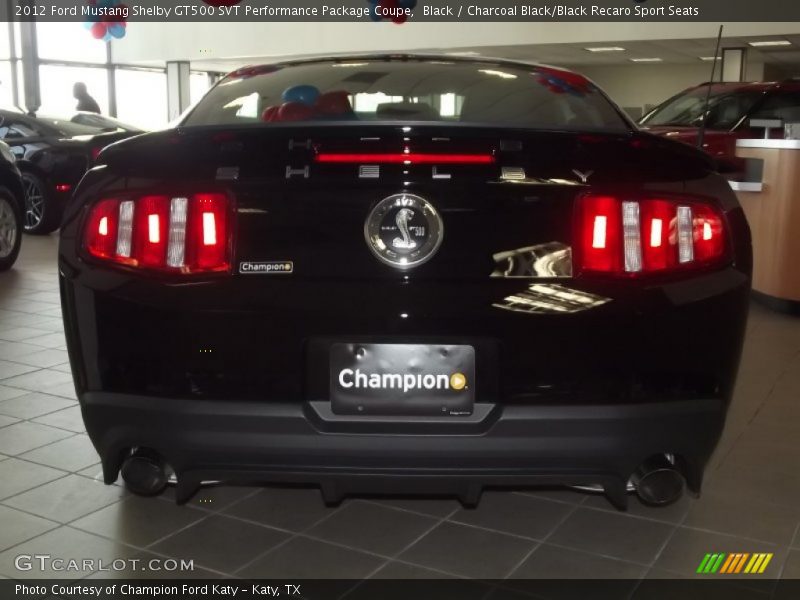 Black / Charcoal Black/Black Recaro Sport Seats 2012 Ford Mustang Shelby GT500 SVT Performance Package Coupe