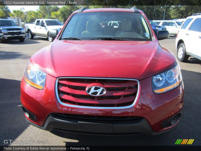 Sonoran Red / Beige 2011 Hyundai Santa Fe GLS