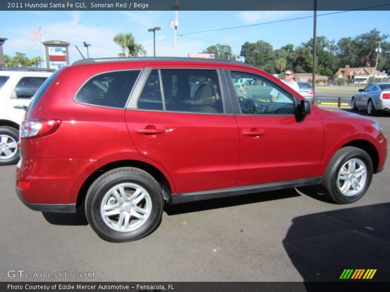 Sonoran Red / Beige 2011 Hyundai Santa Fe GLS