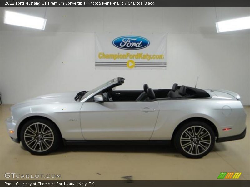 Ingot Silver Metallic / Charcoal Black 2012 Ford Mustang GT Premium Convertible