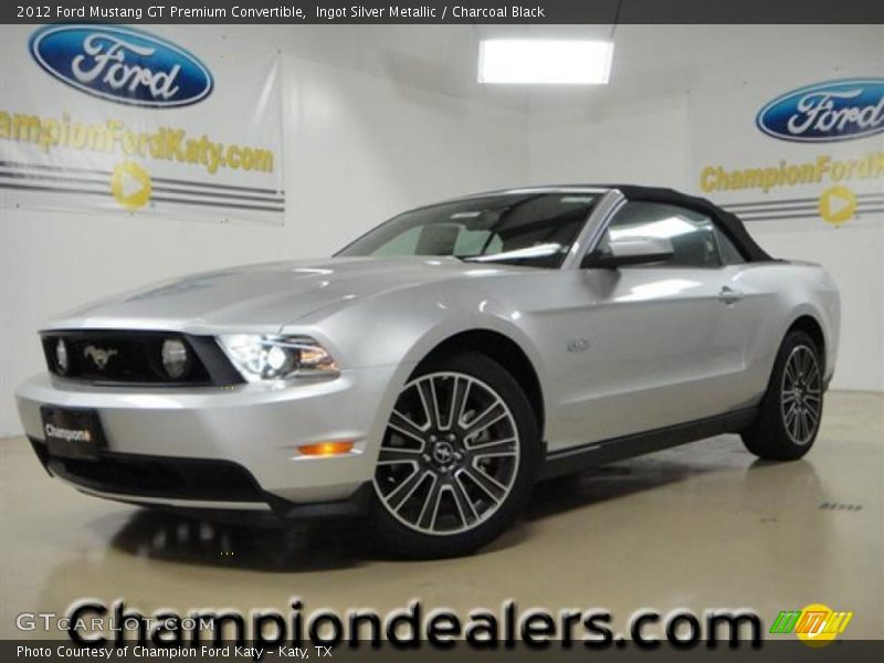 Ingot Silver Metallic / Charcoal Black 2012 Ford Mustang GT Premium Convertible