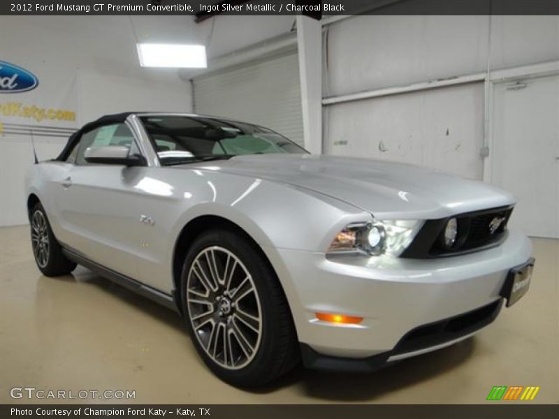 Ingot Silver Metallic / Charcoal Black 2012 Ford Mustang GT Premium Convertible