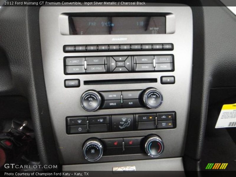 Controls of 2012 Mustang GT Premium Convertible