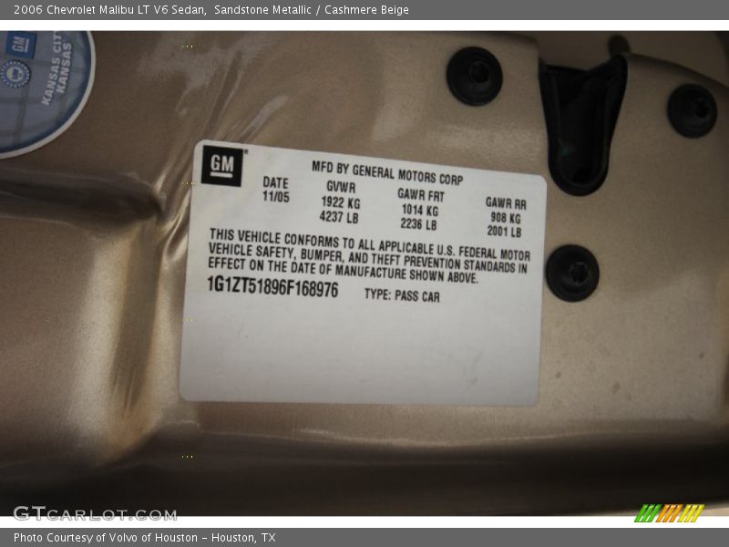 Sandstone Metallic / Cashmere Beige 2006 Chevrolet Malibu LT V6 Sedan