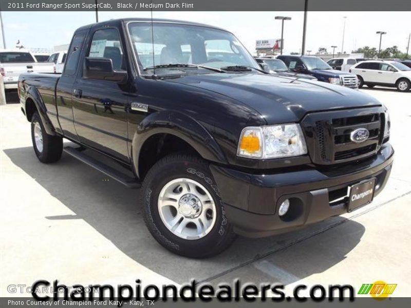 Black / Medium Dark Flint 2011 Ford Ranger Sport SuperCab