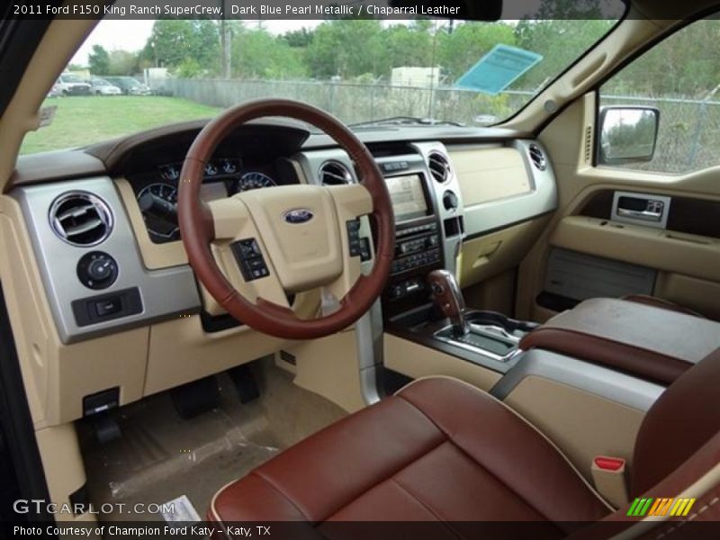 Dark Blue Pearl Metallic / Chaparral Leather 2011 Ford F150 King Ranch SuperCrew