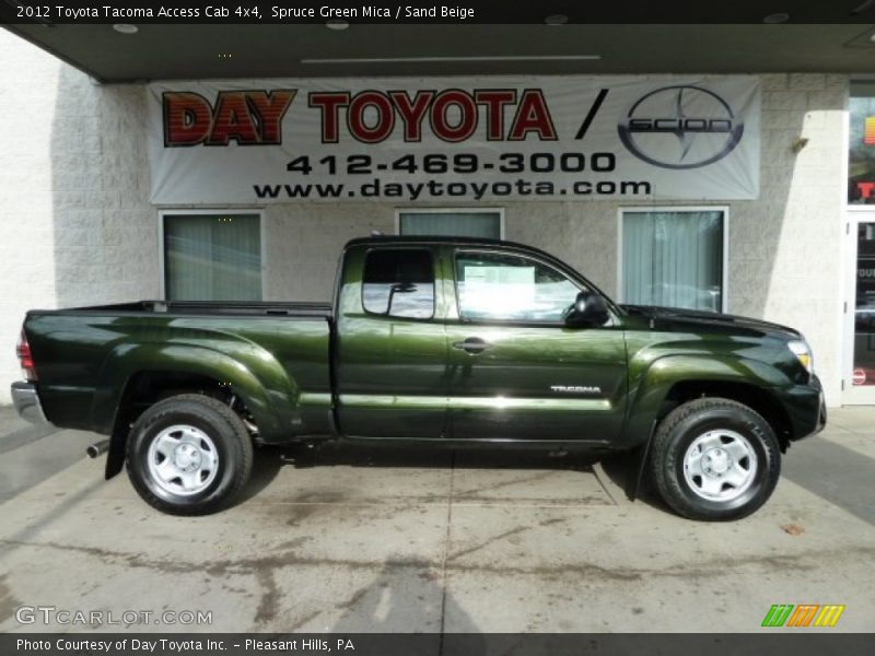 Spruce Green Mica / Sand Beige 2012 Toyota Tacoma Access Cab 4x4