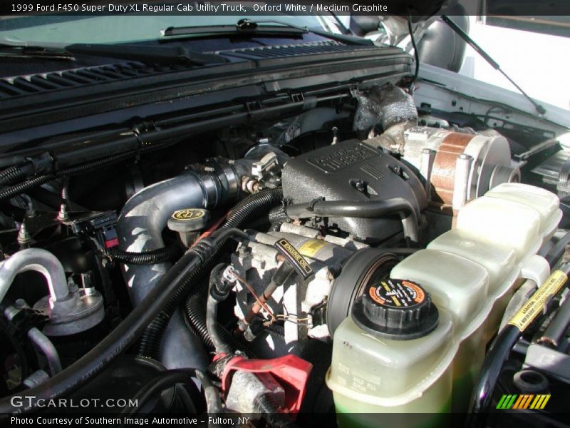 Oxford White / Medium Graphite 1999 Ford F450 Super Duty XL Regular Cab Utility Truck