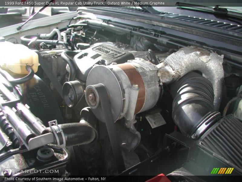 Oxford White / Medium Graphite 1999 Ford F450 Super Duty XL Regular Cab Utility Truck