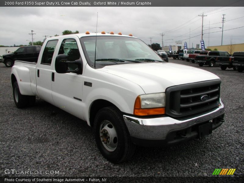 Oxford White / Medium Graphite 2000 Ford F350 Super Duty XL Crew Cab Dually