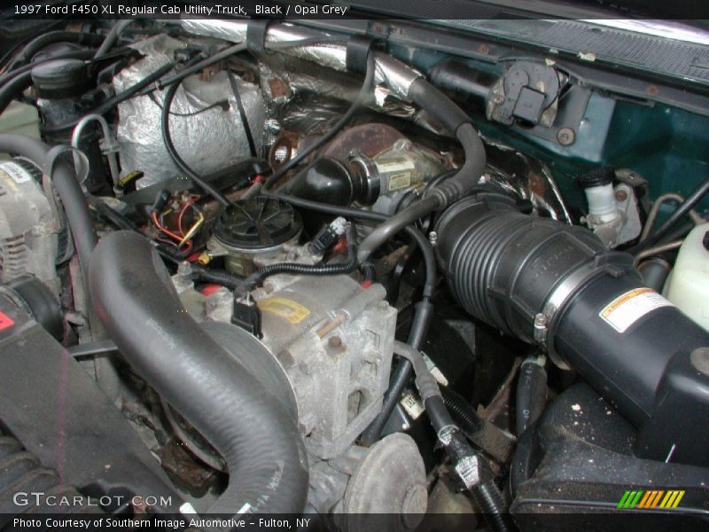 Black / Opal Grey 1997 Ford F450 XL Regular Cab Utility Truck