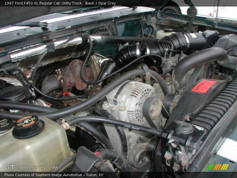 Black / Opal Grey 1997 Ford F450 XL Regular Cab Utility Truck