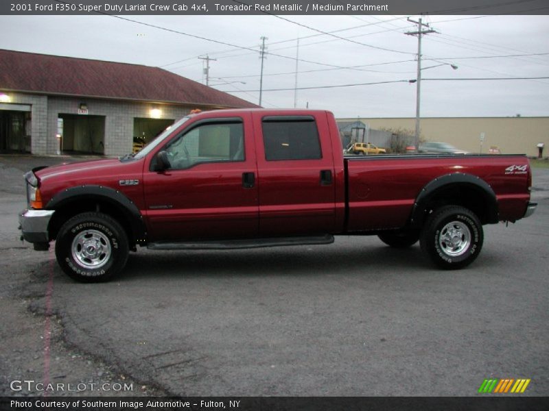 Toreador Red Metallic / Medium Parchment 2001 Ford F350 Super Duty Lariat Crew Cab 4x4