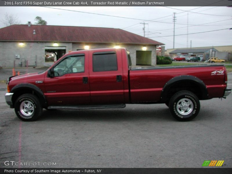 Toreador Red Metallic / Medium Parchment 2001 Ford F350 Super Duty Lariat Crew Cab 4x4