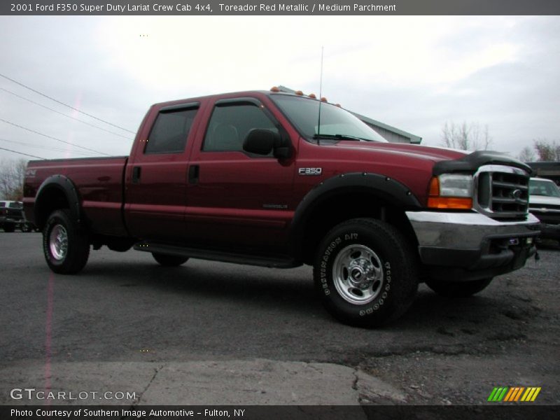 Toreador Red Metallic / Medium Parchment 2001 Ford F350 Super Duty Lariat Crew Cab 4x4