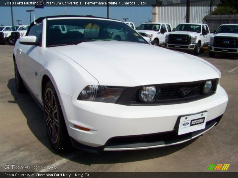 Performance White / Charcoal Black 2010 Ford Mustang GT Premium Convertible