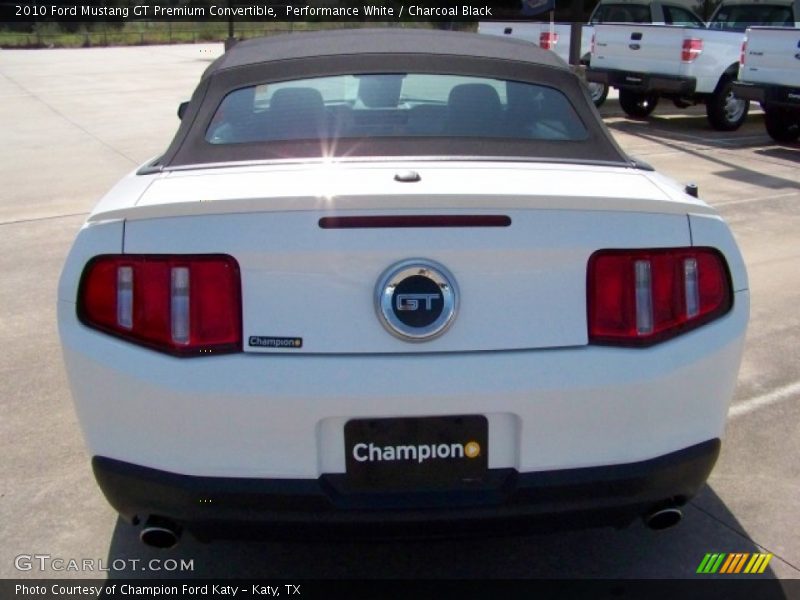 Performance White / Charcoal Black 2010 Ford Mustang GT Premium Convertible