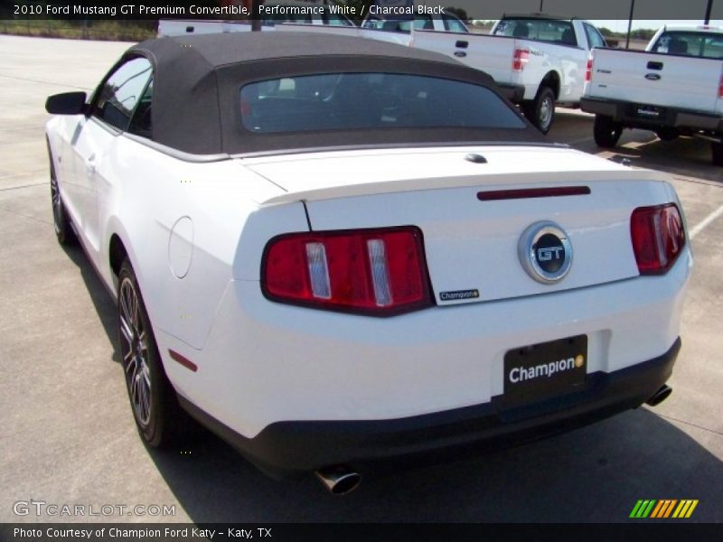 Performance White / Charcoal Black 2010 Ford Mustang GT Premium Convertible