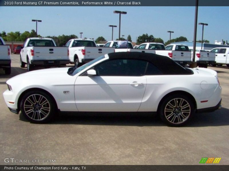 Performance White / Charcoal Black 2010 Ford Mustang GT Premium Convertible