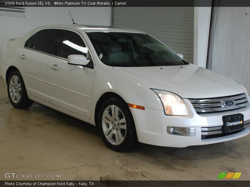 White Platinum Tri Coat Metallic / Camel 2009 Ford Fusion SEL V6