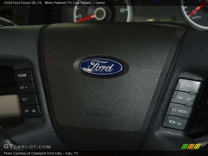 White Platinum Tri Coat Metallic / Camel 2009 Ford Fusion SEL V6