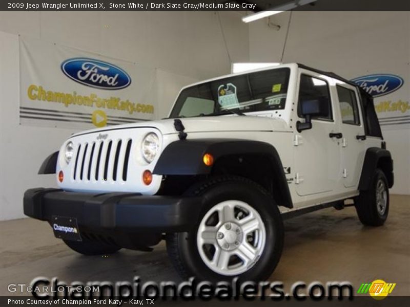 Stone White / Dark Slate Gray/Medium Slate Gray 2009 Jeep Wrangler Unlimited X