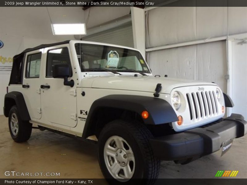 Stone White / Dark Slate Gray/Medium Slate Gray 2009 Jeep Wrangler Unlimited X