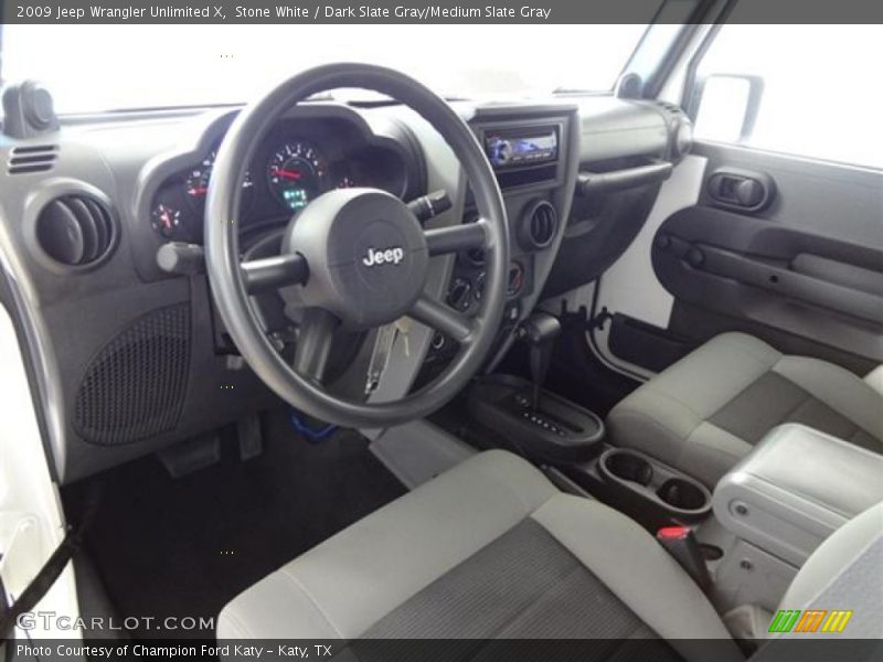 Stone White / Dark Slate Gray/Medium Slate Gray 2009 Jeep Wrangler Unlimited X