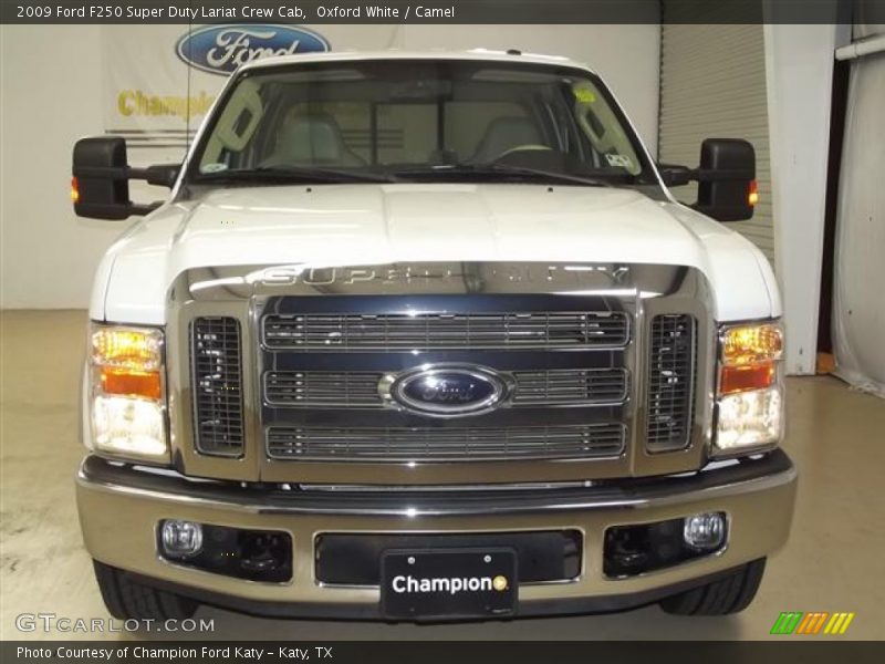 Oxford White / Camel 2009 Ford F250 Super Duty Lariat Crew Cab