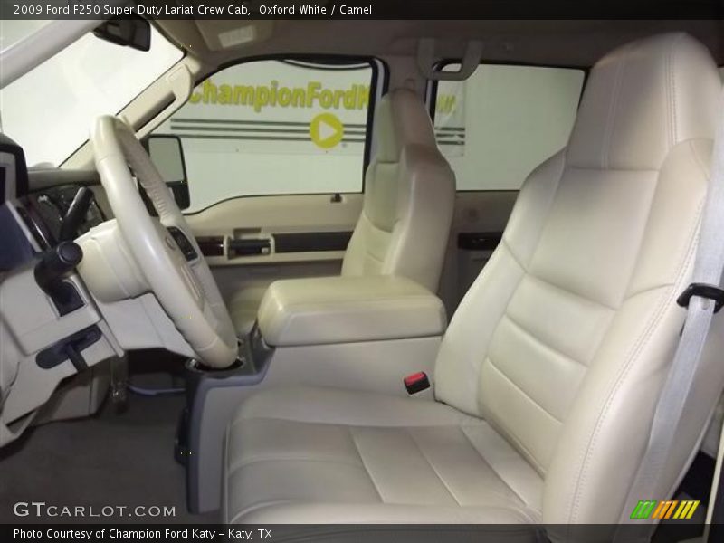 Oxford White / Camel 2009 Ford F250 Super Duty Lariat Crew Cab