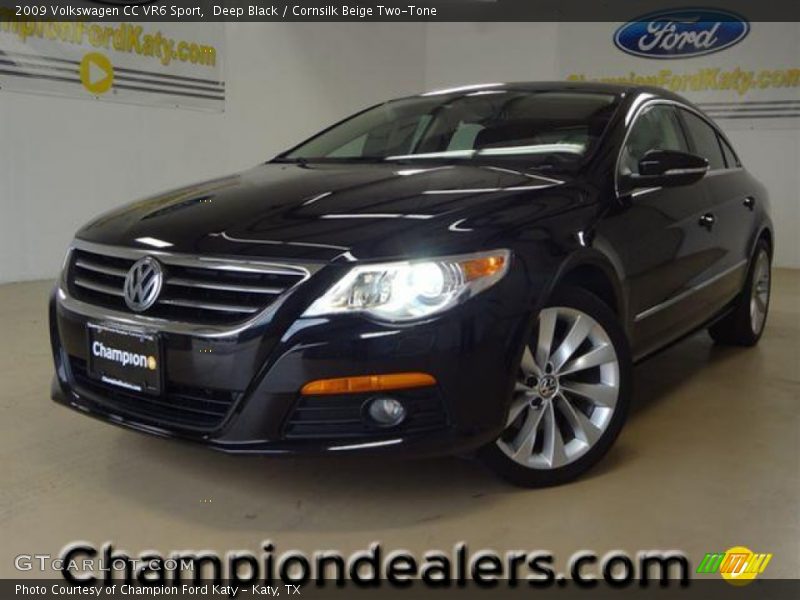 Deep Black / Cornsilk Beige Two-Tone 2009 Volkswagen CC VR6 Sport