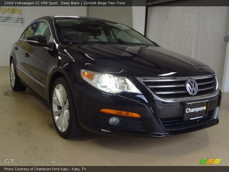 Deep Black / Cornsilk Beige Two-Tone 2009 Volkswagen CC VR6 Sport