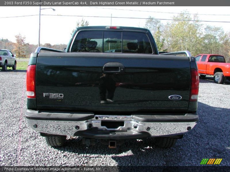 Dark Highland Green Metallic / Medium Parchment 2003 Ford F350 Super Duty Lariat SuperCab 4x4