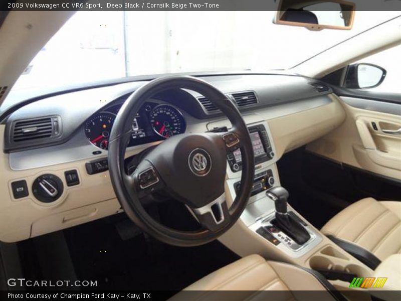 Deep Black / Cornsilk Beige Two-Tone 2009 Volkswagen CC VR6 Sport