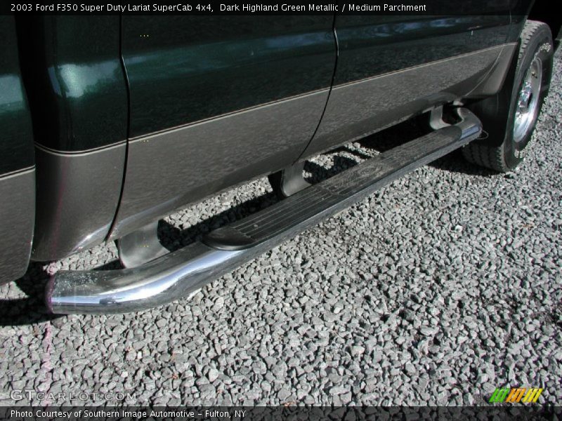 Dark Highland Green Metallic / Medium Parchment 2003 Ford F350 Super Duty Lariat SuperCab 4x4